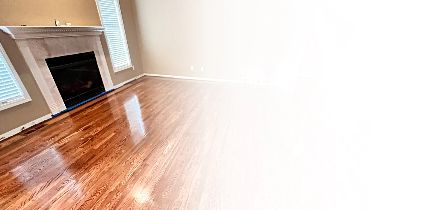 hardwood flooring installation in a living room